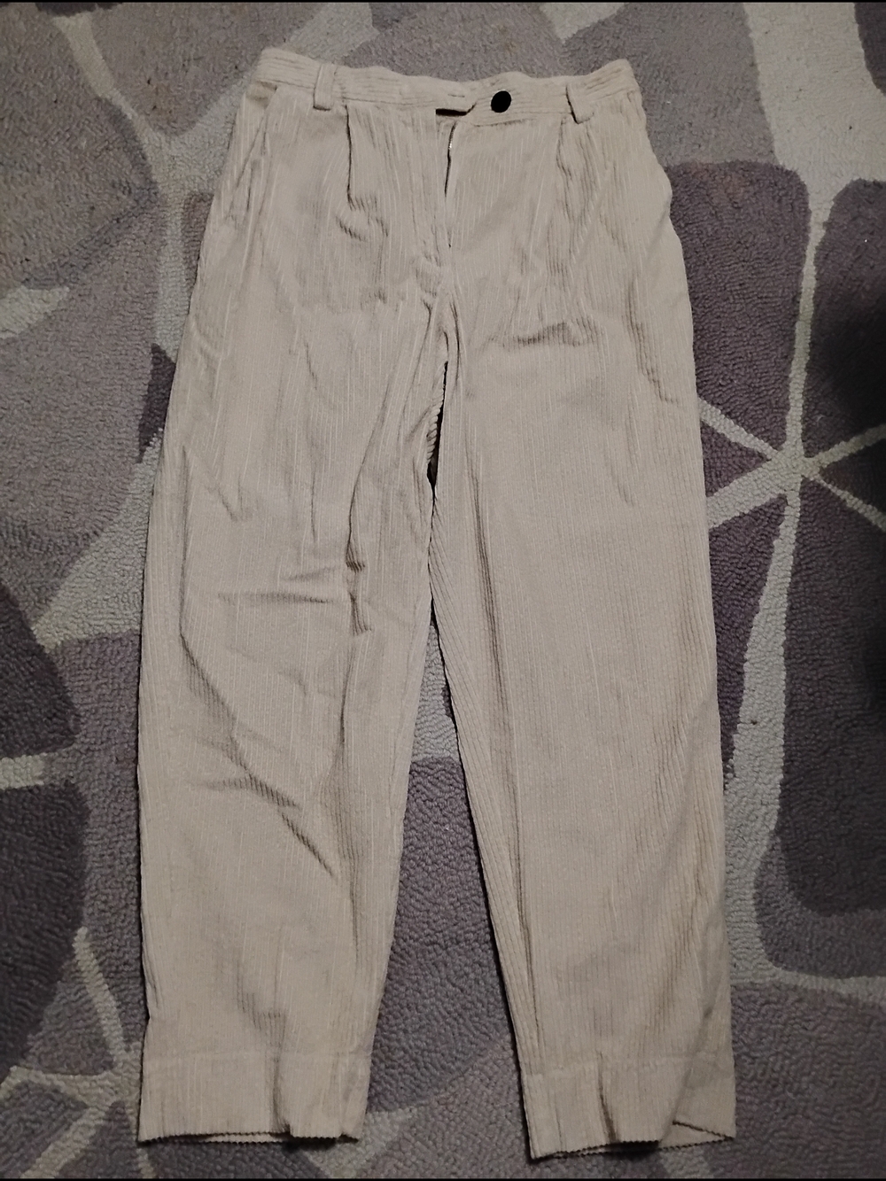 Pomandère Women's Lightweight Corduroy Trousers in Beige